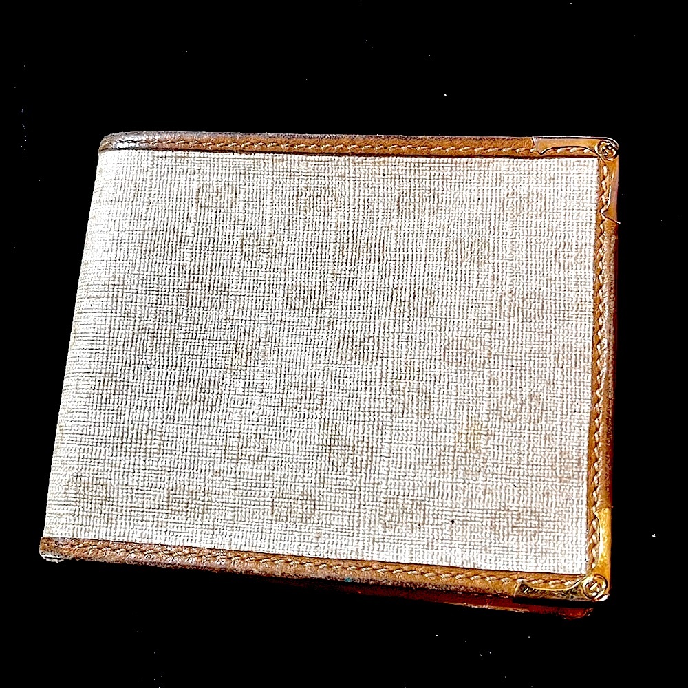 Gucci Vintage Canvas Monogram GG Micro Logo Billfold Wallet